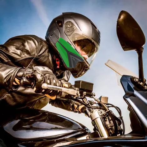 Écouteurs Bluetooth pour casque de moto, écouteurs musicaux Bluetooth, appels mains libres, écouteurs sans fil Bluetooth 2,4 GHz (X5) (avec batterie intégrée), verts (1/5)