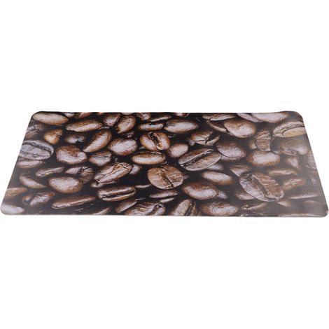 Tapis de Souris Gamer en Cuir PU avec Design Grains de Café, Antidérapant et Durable pour Bureau, 300x600mm