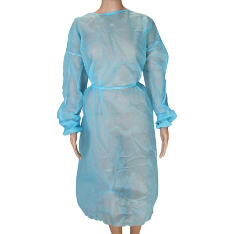 Lot de 10 surblouses de protection jetables - Taille unique - Bleu - Vivezen (1/2)