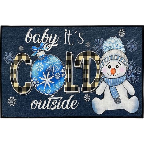 Tapis De Seuil De Porte - Tapis De Bienvenue De Noël - Non Glissant - Polyesther - 60 X 40 Cm - Pour Entrée Extérieure Ou Intérieure (1/5)