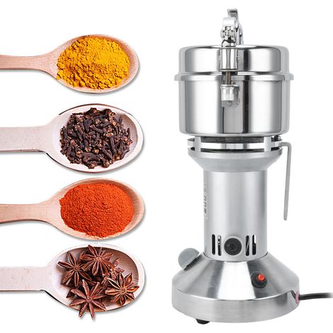 Moulin à café domestique compact en acier inoxydable, broyeur à grains de café et à herbes, prise européenne 220 V (1/5)