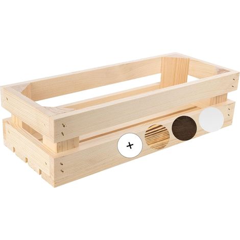 Natural Vintage Wooden Storage Crate – 34 x 14 x 9 cm