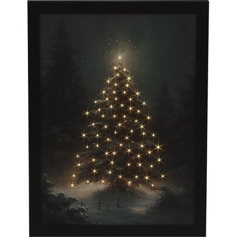 Snowtime Fibre Optic Framed Canvas Tree in Forest Battery Operated (1/4)