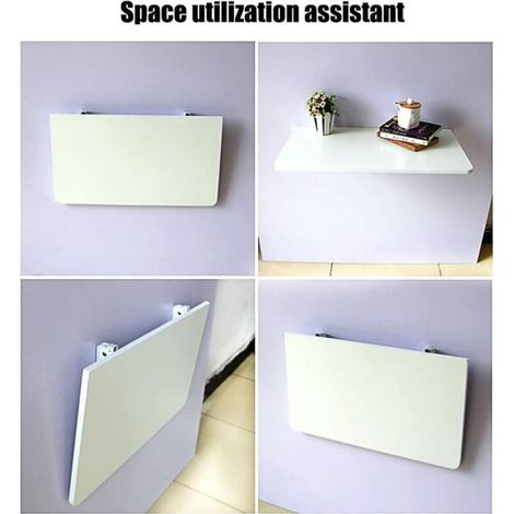 Support Mural Pliant 2 pièces, Équerre Étagère Supports d'étagère Équerre Repliable Rabattable en Métal Support Garage Console Pliante DIY Rayonnage MOO (1/4)