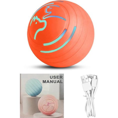 Balle vibrante interactive pour chien avec lumière colorée, 4 modes de fonctionnement, se déplace toute seule pour occuper les chiens.
