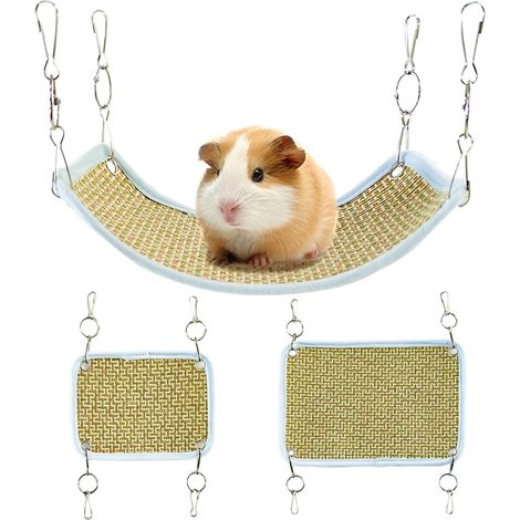 Zweiteiliges Hängematten-Set aus gewebtem Stroh – Sommer-Hamsterbett (verschiedene Größen) – Kühlende Ruhematte (1/5)