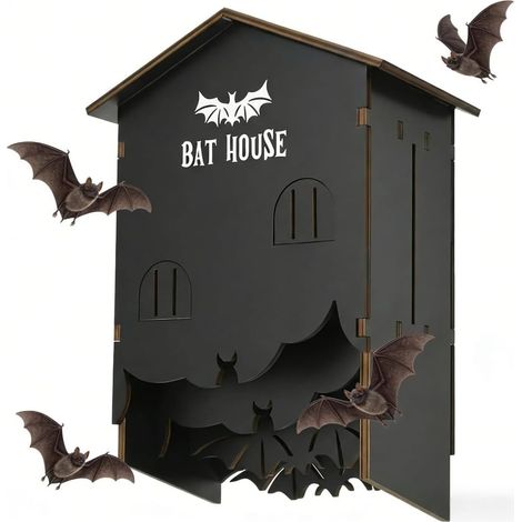 Nichoir Chauve Souris en Bois 3 Chambres, kit DIY Facile à Assembler. pour Jardin et Mur, ce nichoir Chauve Souris résistant aux intempéries Offre Un abri Naturel Optimal (1/5)