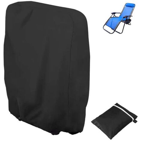 Funda plegable para tumbona, fabricada en tejido Oxford 210D, resistente al viento y a los rayos UV (negra, 712034/110CM). (1/5)