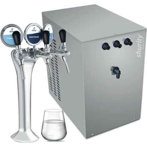 Refrigeratore acqua con Filtrazione 80Lt/h. Sottobanco Shurity Idaho - 3 vie, Liscia, Gassata e Fredda (1/4)