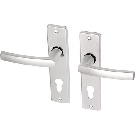 Poignée de porte avec bouclier modèle bloc aluminium - Par jeu