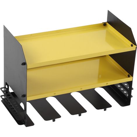 Étagère murale à 3 niveaux pour perceuses électriques, pouvant contenir 4 perceuses, idéale pour la maison, le garage ou l'atelier. (1/5)