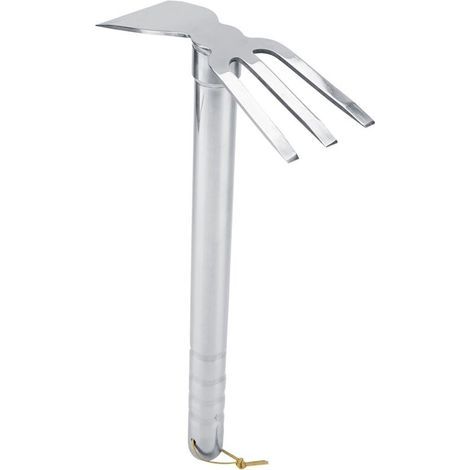 Mini rteau en acier manche en caoutchouc griffe courte rteau cultivateur outil de jardin extérieur (1/5)