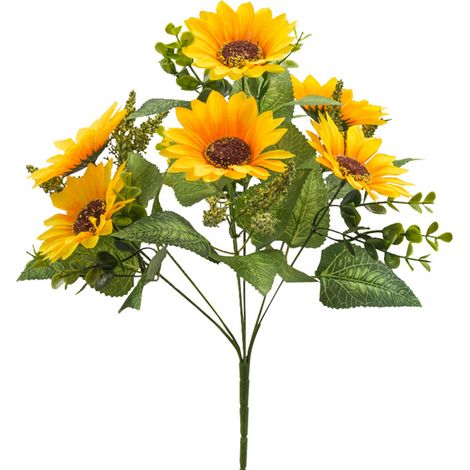 Tournesols en soie pour bouquets de mariée, tournesols artificiels avec tiges en fer flexibles et feuilles en tissu écologique, fleurs artificielles jaunes idéales pour-AquaForge (1/5)