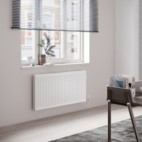 Kermi x-therm +e Radiateur électrique, Profil 600x800 mm, 1000 Watt, régulateur à droite, avec fiche, F1E21060080164K (1/4)
