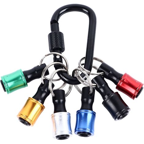 Adaptador de taladro llavero, soporte para puntas de destornillador de vástago hexagonal de 1/4", extensión portátil de cambio rápido (1/5)