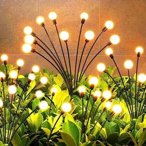 Lot de 2 lampes solaires de jardin à LED, lampes solaires de jardin Firefly, lampes solaires décoratives pour l\'extérieur, lampe solaire étanche IP65 pour l\'extérieur (1/5)