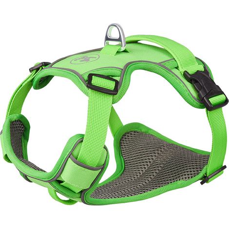 Harnais Pour Chien - Réglable - Ergonomique - À Double Attache Dos Et Poitrail - Térylène - 1 Pièce (1/5)