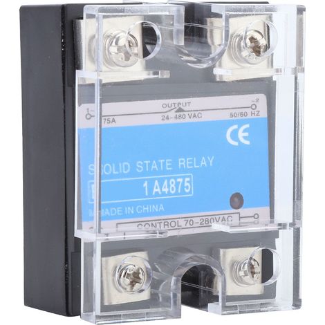 Relais statique monophasé Entrée 70-280 VCA Charge 24-480 VCA Équipement électrique SSR CA pour machines CNC (BERM-1 A4875 (75A)) (1/5)
