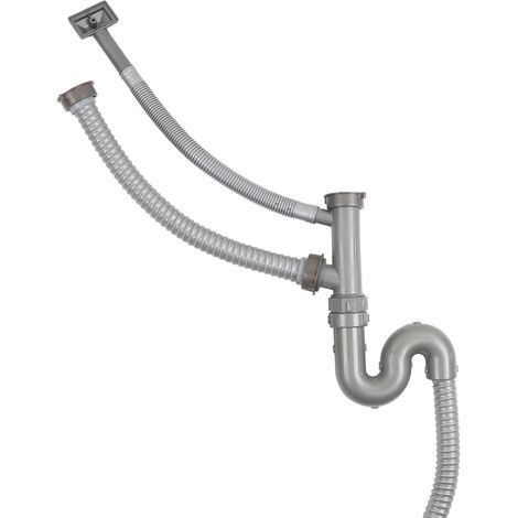 Tube de vidange en acier inoxydable coudé en S pour lavabo, bonde d'évacuation d'eau de salle de bain (1/5)