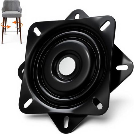 Plateau Tournant Universel pour Meubles 360°, Plateau Rotatif, 175x175x23mm (7 Pouces) Capacité de Charge Jusqu'à 200 kg avec Roulement à Billes - pour Tabourets, Tables, Bibliothèques & Meubles