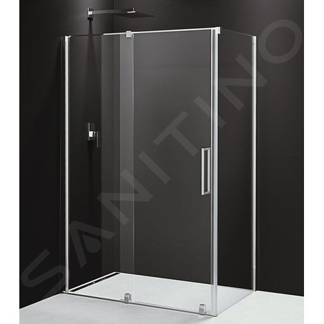 Polysan Rolls Line - Cabine de douche, 1100 x 800 mm, version droite/gauche, aluminium poli/verre clair RL1115RL3215 (1/5)