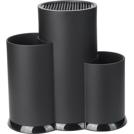 Soporte para cuchillos de tres niveles, cuchillos no incluidos, soporte redondo universal para cuchillos, estante para cubiertos no incluido, vacío, apto para todos los cuchillos de cocina. (1/5)
