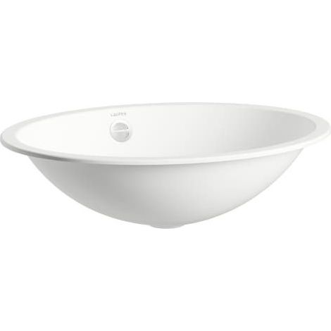 Laufen Einbau-Waschtisch Form oval 525x425x150mm, von oben, ohne Armaturenbank und Hahnloch, mit Überlauf, Weiß (1/3)