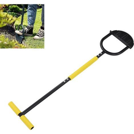 Manueller Rasenkantenschneider, Stahlrahmen, Sägezahnklinge, T-Griff, Schwammabdeckung, breites Fußpedal, Gartenschneidwerkzeug (1/5)