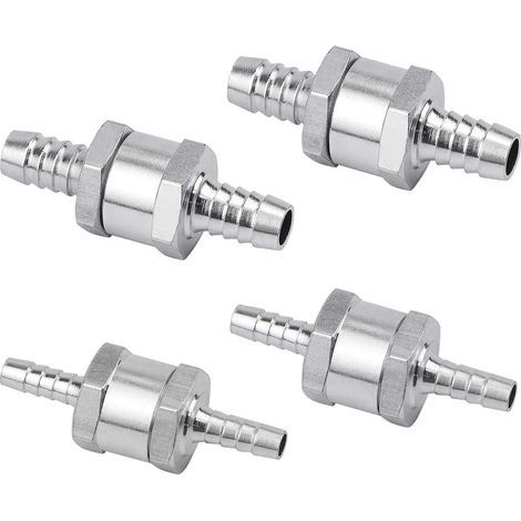 Set de 4 Clapet Anti-retour Gasoil 6/8/10/12mm, Valve à Carburant en Alliage d'aluminium avec Flèche pour pour Essence Diesel Voiture Bateau Moto (1/4)
