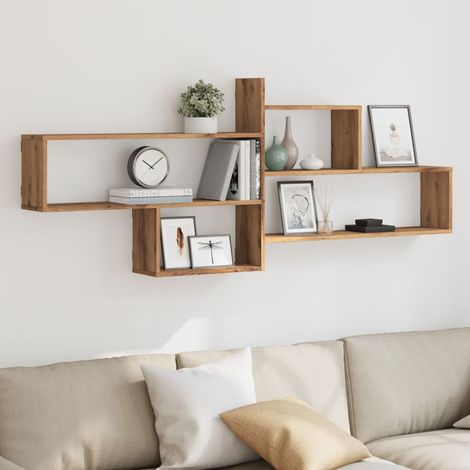 Vidaxl – Étagère murale en bois d'ingénierie 167,5x18x68 cm – Résistante à l'humidité – Fixation murale – Grand espace de rangement (1/6)