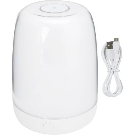 Table tactile blanche chaude colorée LED veilleuse chambre à coucher charge USB gradation lampe de chevet ambiante de sommeil (lumière blanche chaude colorée)