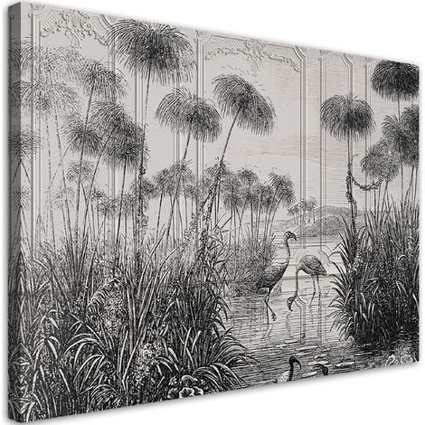 Quadro su tela, Uccelli nello stagno - 90x60 (1/5)