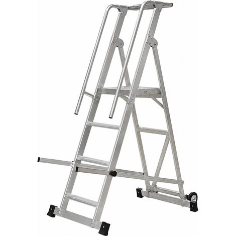 Escalera de Almacén Plegable de Alumino ALX PL de 4 Peldaños (1/5)