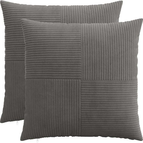 Kissenbezug 2 pcs ALMELO Dunkelgrau 55 x 55 cm Cord vidaXL (1/5)