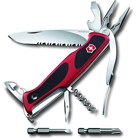 Swiss Army Knife Victorinox RangerGrip 174 Handyman 17 funzioni con pinze multiuso eccellente presa rosso - nero 0.9728.WC (1/4)