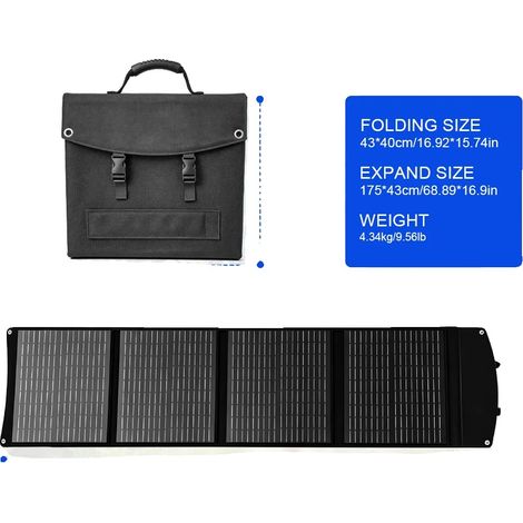 Panneau Solaire, Design Portable, Efficacité Imperméable, noir (1/2)