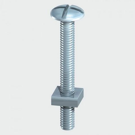 TIMCO Roofing Bolts & Square Nuts Silver - M6 x 100 (1/2)