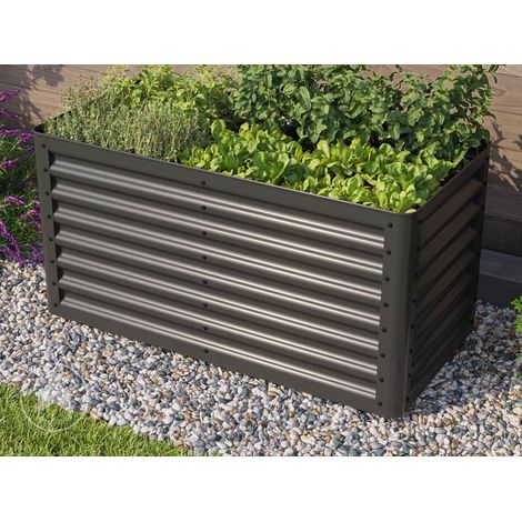 PRIMEYARD Huerto urbano LUCA, acero, antracita 120x60x60 cm (1/5)