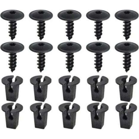 Ensemble de clips de fixation pour voiture, 20 Pièces Vis Tôle Pour Garde, Vis Ailes Sous Le Capot Du Moteur, Agrafes Carrosserie pour Pare-Chocs Porte de Voiture Fender Push Kit de Remplacement (1/4)