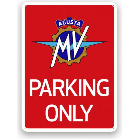 Cartello Parking Only per MV Agusta, Insegna per Garage, Officina, Box, Made in Italy, Licenza Ufficiale, 28 x 40 cm, Rosso (1/5)