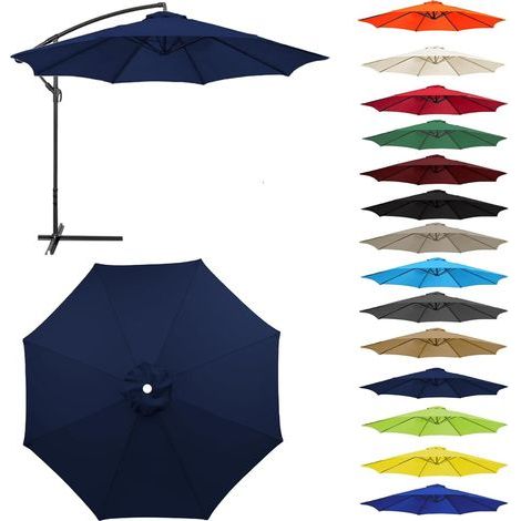 Auvent De Remplacement pour Parasol Toile De Parasol Déporté Remplacement pour Cour,Jardin,Plage, Protection UV 50+ (2.7m-8 Ribs,Bleu Marine) (1/5)