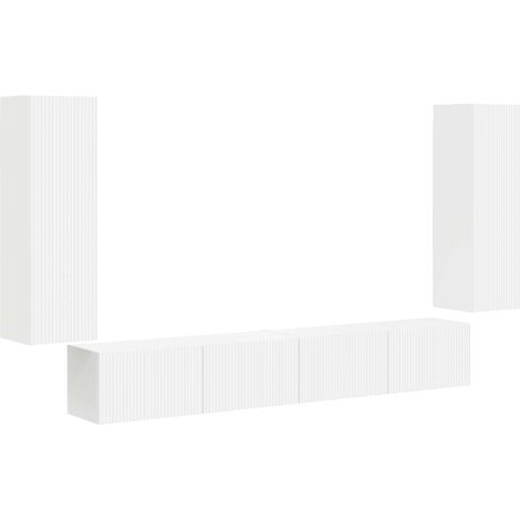 Conjunto de mueble para TV de pared 4 uds. Madera de ingeniería vidaXL (1/5)