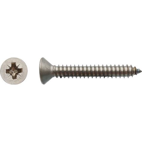 200 Vis à Tôle Tête Fraisée Pozidriv 5.5 x 50.8 mm - DIN 7982 - Inox A2 - D-Work