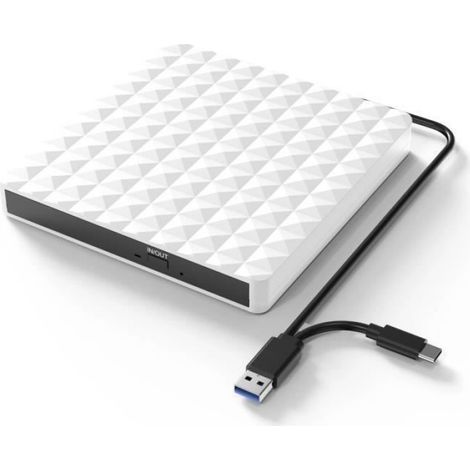 Externes DVD-Laufwerk – RW-CD – USB 3.0 – Windows- und Mac-kompatibel – 24x