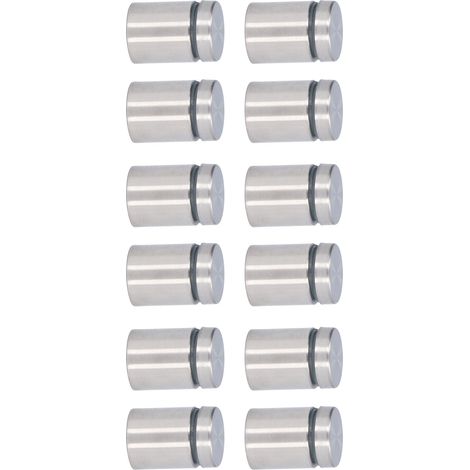 Kit de 12 vis d'entretoise en acier inoxydable 19 x 25 mm pour fixation murale publicitaire (1/5)