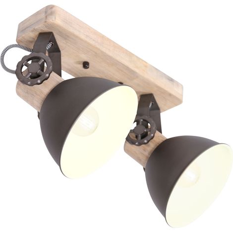 Mexlite - spot - Gearwood - anthrazit - metall gummibaumholz -