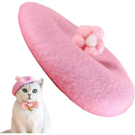 Dog Beret Flower Beret Hat for Small Dogs,Adjustable Animals (1/5)