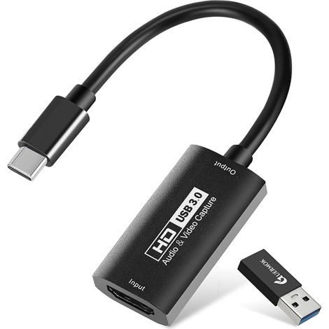 Carte de Capture vidéo, USB 3.0 HDMI vers USB C, 4K 1080P60, appareils de Capture pour Jeux vidéo en Direct, Compatible avec Windows Mac OS pour 4/5, 2/1 (1/5)