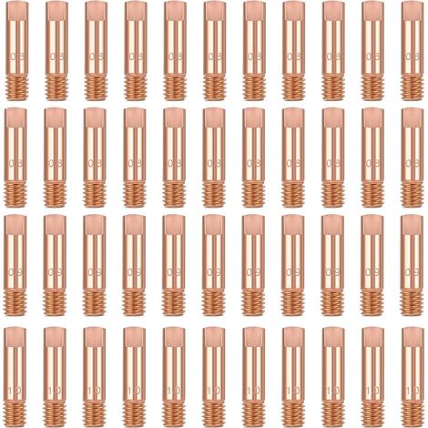 40 Pièces de Contact en Cuivre, Embout De Contact Buse de Soudage Tube Contact 0.8mm 0,9 mm 1,0 mm consommables de torche de soudage pour 15AK MIG (1/5)