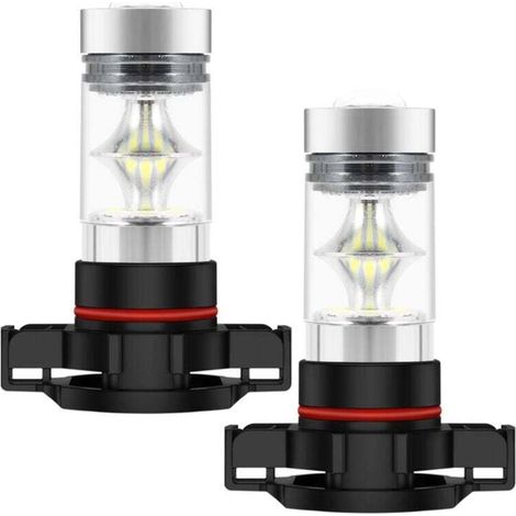Crezuo 100W 6000K Lampadina fendinebbia bianca ad alta potenza 2X 5202 H16 PS24W-Crezuo